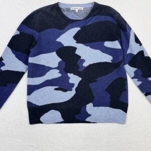 Women's Blue Camouflage Crewneck Sweater